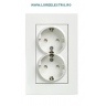 5UB2213-3 Priza Dubla 16A 230v SIEMENS, culoare Alba, cu Protectie pentru copii