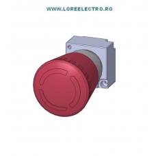 3SB3500-1HA20 CAP CIUPERCA URGENTA METALIC SIEMENS 40MM CU RETINERE REVENIRE PRIN RASUCIRE