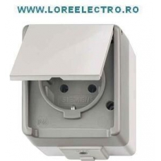 5UB4711 PRIZA APARENTA SCHUKO CU CAPAC GRI, MONTAJ APARENT PE TENCUIALA, IP44, SIEMENS