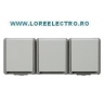 5UB4731 PRIZA SCHUKO TRIPLA CU CAPAC, CULOARE GRI, SIEMENS, MONTAJ APARENT, IP 44