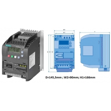 6SL3210-5BB11-2AV0 CONVERTIZOR FRECVENTA SINAMICS V20 1FAZA MONOFAZAT 0,12KW 230V, SIEMENS CU FILTRU EMC, GABARIT FSA