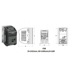 6SL3211-0AB21-1UA1 CONVERTIZOR FRECVENTA, SIEMENS, SINAMICS G110, MONOFAZAT 1,1 KW, 6A, 230V, GABARIT FSA , FARA FILTRU EMC, FARA BOP