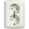 5UB2211-3 PRIZA SCHUKO DUBLA SIEMENS,16A,250V, STRANGERE CONTACTE ARC, ALB TITAN,DELTA