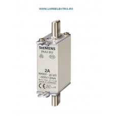 3NA3802 Siguranta fuzibila Siemens MPR 2A grupa 000, tensiune 500V AC /  250V DC, curba Ardere gG