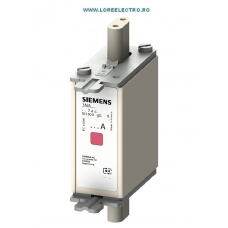 3NA7802 Siguranta fuzibila Siemens MPR 2A grupa NH000, tensiune 500V AC /  250V DC, curba Ardere gG, Cu indicator Siguranta Arsa