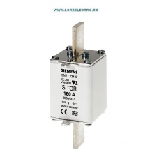 3NE1224-0 Siguranta ultrarapida MPR 160A, grupa NH1, curba Ardere gS, 690 V ac, 250 V DC, Sitor Siemens