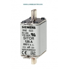 3NE1022-2 Siguranta ultrarapida MPR 125A, grupa NH00, curba Ardere gR, NH00, In 125 A, gR, 690 V ac, 250 V DC, Siemens