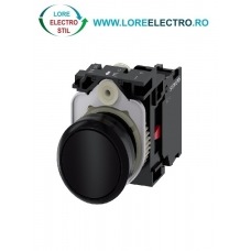 3SU1100-0AB10-1CA0, BUTON DE COMANDA COMPLET SIEMENS SIRIUS, DIAMETRU DE 22 MM, NEGRU, CU REVENIRE, 1NC, CONEXIUNE CU SURUB