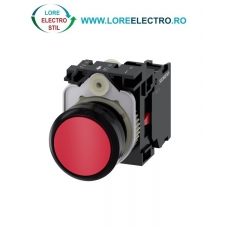 3SU1100-0AB20-1CA0, BUTON DE COMANDA COMPLET SIEMENS SIRIUS, DIAMETRU DE 22 MM, ROSU, CU REVENIRE, 1NC, CONEXIUNE CU SURUB