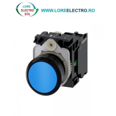 3SU1100-0AB50-1BA0, BUTON DE COMANDA COMPLET SIEMENS SIRIUS, DIAMETRU DE 22 MM, ALBASTRU, CU REVENIRE, 1NO, CONEXIUNE CU SURUB