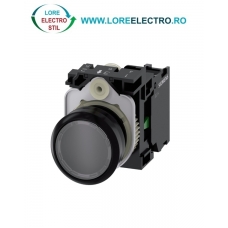 3SU1100-0AB70-1BA0, BUTON DE COMANDA COMPLET SIEMENS SIRIUS, DIAMETRU DE 22 MM, TRANSPARENT, CU REVENIRE, 1NO, CONEXIUNE CU SURUB
