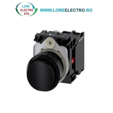 3SU1100-0BB10-1CA0, BUTON DE COMANDA COMPLET SIEMENS SIRIUS, DIAMETRU DE 22 MM, NEGRU, INALT, CU REVENIRE, 1NC, CONEXIUNE CU SURUB