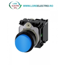 3SU1100-0BB50-1BA0, BUTON DE COMANDA COMPLET SIEMENS SIRIUS, DIAMETRU DE 22 MM, ALBASTRU, INALT, CU REVENIRE, 1NO, CONEXIUNE CU SURUB