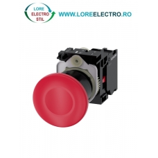 3SU1100-1BA20-1CA0, BUTON DE COMANDA COMPLET SIEMENS SIRIUS, DIAMETRU DE 22 MM, TIP CIUPERCA 40 MM, ROSU, CU RETINERE, 1NC, CONEXIUNE CU SURUB