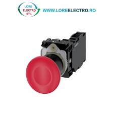 3SU1100-1BA20-1FA0, BUTON DE COMANDA COMPLET SIEMENS SIRIUS, DIAMETRU DE 22 MM, TIP CIUPERCA 40 MM, ROSU, CU RETINERE, 1NC+1NO, CONEXIUNE CU SURUB