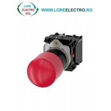 3SU1100-1GB20-1PA0, BUTON DE COMANDA COMPLET SIEMENS SIRIUS, DIAMETRU DE 22 MM, TIP CIUPERCA 30 MM, ROSU, CU RETINERE, 2NC, CONEXIUNE CU SURUB