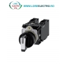 3SU1100-2BM60-1LA0, SELECTOR DE COMANDA COMPLET SIEMENS SIRIUS, DIAMETRU DE 22 MM, ALB, ILUMINABIL, CU REVENIRE, 3 POZITII I-O-II, 2X(1NO+1NC), CONEXIUNE CU SURUB