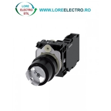 3SU1100-4BF11-1FA0, SELECTOR CU CHEIE COMPLET SIEMENS SIRIUS, DIAMETRU DE 22 MM, NEGRU, CU RETINERE, 2 POZITII O-I, 1NO+1NC, CONEXIUNE CU SURUB