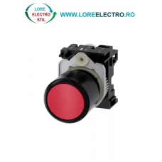 3SU1200-0EB20-0AA0, BUTON COMPACT SIEMENS SIRIUS, CURSA EXTINSA 12 MM, DIAMETRU DE 22 MM, ROSU, FUNCTIONARE MOMENTANA CU REVENIRE