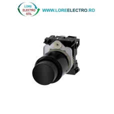 3SU1200-0FB10-0AA0, BUTON COMPACT SIEMENS SIRIUS, CURSA EXTINSA 12 MM, DIAMETRU DE 22 MM, NEGRU, INALT, FUNCTIONARE MOMENTANA CU REVENIRE