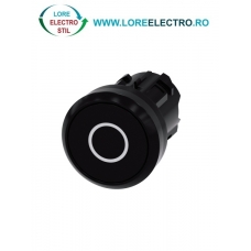 3SU1000-0AB10-0AD0, ACTUATOR BUTON SIEMENS SIRIUS, DIAMETRU DE 22 MM, NEGRU CU INSCRIPTIE O, PLAT, FUNCTIONARE MOMENTANA CU REVENIRE