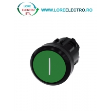 3SU1000-0AB40-0AC0, ACTUATOR BUTON SIEMENS SIRIUS, DIAMETRU DE 22 MM, VERDE CU INSCRIPTIE I, PLAT, FUNCTIONARE MOMENTANA CU REVENIRE