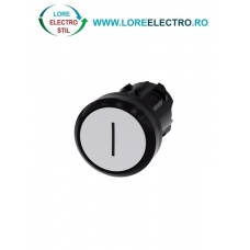 3SU1000-0AB60-0AC0, ACTUATOR BUTON SIEMENS SIRIUS, DIAMETRU DE 22 MM, ALB CU INSCRIPTIE I, PLAT, FUNCTIONARE MOMENTANA CU REVENIRE