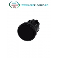 3SU1000-0AA10-0AA0, ACTUATOR BUTON SIEMENS SIRIUS, DIAMETRU DE 22 MM, NEGRU, PLAT, CU RETINERE