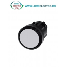3SU1000-0AA60-0AA0, ACTUATOR BUTON SIEMENS SIRIUS, DIAMETRU DE 22 MM, ALB, PLAT, CU RETINERE