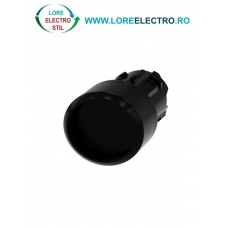 3SU1000-0CB10-0AA0, ACTUATOR BUTON SIEMENS SIRIUS, DIAMETRU DE 22 MM, NEGRU, PLAT, CU INEL FRONTAL, CU REVENIRE