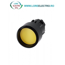 3SU1000-0CB30-0AA0, ACTUATOR BUTON SIEMENS SIRIUS, DIAMETRU DE 22 MM, GALBEN, PLAT, CU INEL FRONTAL, CU REVENIRE