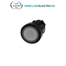 3SU1001-0AB70-0AA0, ACTUATOR BUTON ILUMINAT SIEMENS SIRIUS, DIAMETRU DE 22 MM, TRANSPARENT, PLAT, CU REVENIRE
