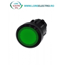 3SU1001-0AA40-0AA0, ACTUATOR BUTON ILUMINAT SIEMENS SIRIUS, DIAMETRU DE 22 MM, VERDE, PLAT, CU RETINERE