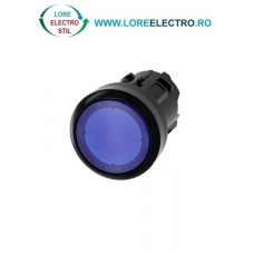 3SU1001-0AA50-0AA0, ACTUATOR BUTON ILUMINAT SIEMENS SIRIUS, DIAMETRU DE 22 MM, ALBASTRU, PLAT, CU RETINERE