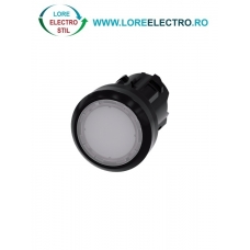 3SU1001-0AA60-0AA0, ACTUATOR BUTON ILUMINAT SIEMENS SIRIUS, DIAMETRU DE 22 MM, ALB, PLAT, CU RETINERE