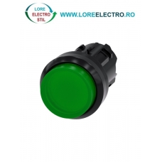 3SU1001-0BB40-0AA0, ACTUATOR BUTON ILUMINAT SIEMENS SIRIUS, DIAMETRU DE 22 MM, VERDE, INALT, CU REVENIRE