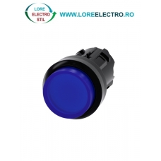3SU1001-0BB50-0AA0, ACTUATOR BUTON ILUMINAT SIEMENS SIRIUS, DIAMETRU DE 22 MM, ALBASTRU, INALT, CU REVENIRE