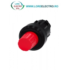 3SU1000-0HC20-0AA0, BUTON DE OPRIRE SIEMENS SIRIUS, ROTUND, DIAMETRU DE 22 MM, ROSU, INALT, CU RETINERE PRIN ROTIRE