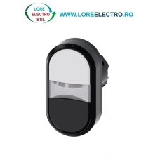 3SU1000-3AB61-0AA0, ACTUATOR BUTON DUBLU SIEMENS SIRIUS, DIAMETRU DE 22 MM, ALB/NEGRU, PLAT, CU REVENIRE