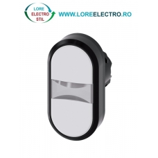 3SU1000-3AB66-0AA0, ACTUATOR BUTON DUBLU SIEMENS SIRIUS, DIAMETRU DE 22 MM, ALB/ALB, PLAT, CU REVENIRE