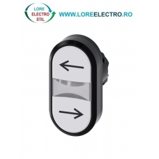 3SU1000-3AB66-0AM0, ACTUATOR BUTON DUBLU SIEMENS SIRIUS, DIAMETRU DE 22 MM, ALB/ALB, MARCAT CU SAGETI, PLAT, CU REVENIRE