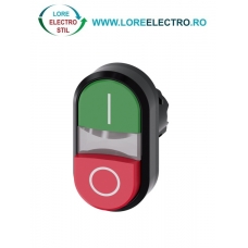 3SU1000-3BB42-0AK0, ACTUATOR BUTON DUBLU SIEMENS SIRIUS, DIAMETRU DE 22 MM, VERDE/ROSU, PLAT/INALT, MARCAT I/O, CU REVENIRE