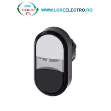 3SU1001-3AB61-0AA0, ACTUATOR BUTON DUBLU ILUMINAT SIEMENS SIRIUS, DIAMETRU DE 22 MM, ALB/NEGRU, PLAT, CU REVENIRE