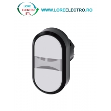 3SU1001-3AB66-0AA0, ACTUATOR BUTON DUBLU ILUMINAT SIEMENS SIRIUS, DIAMETRU DE 22 MM, ALB/ALB, PLAT, CU REVENIRE