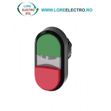 3SU1001-3BB42-0AA0, ACTUATOR BUTON DUBLU ILUMINAT SIEMENS SIRIUS, DIAMETRU DE 22 MM, VERDE/ROSU, PLAT/INALT, CU REVENIRE