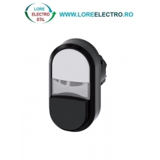 3SU1001-3BB61-0AA0, ACTUATOR BUTON DUBLU ILUMINAT SIEMENS SIRIUS, DIAMETRU DE 22 MM, ALB/NEGRU, PLAT/INALT, CU REVENIRE