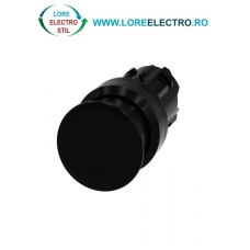 3SU1000-1AD10-0AA0, ACTUATOR BUTON TIP CIUPERCA SIEMENS SIRIUS, DIAMETRU DE 22 MM, NEGRU, PLAT (30 MM), CU REVENIRE