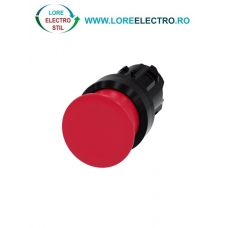 3SU1000-1AD20-0AA0, ACTUATOR BUTON TIP CIUPERCA SIEMENS SIRIUS, DIAMETRU DE 22 MM, ROSU, PLAT (30 MM), CU REVENIRE