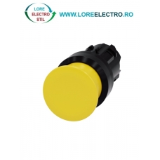 3SU1000-1AD30-0AA0, ACTUATOR BUTON TIP CIUPERCA SIEMENS SIRIUS, DIAMETRU DE 22 MM, GALBEN, PLAT (30 MM), CU REVENIRE