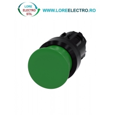 3SU1000-1AD40-0AA0, ACTUATOR BUTON TIP CIUPERCA SIEMENS SIRIUS, DIAMETRU DE 22 MM, VERDE, PLAT (30 MM), CU REVENIRE